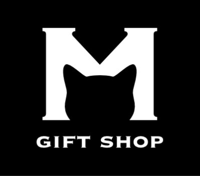 Cat Museum Istanbul Gift Shop Logo featuring an 'M' design that resembles a cat's head